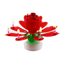 Rotating birthday candles with single layer happy birthday song